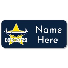 NRL Cowboys Rectangle Name Label