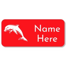 NRL Dolphins Rectangle Name Label