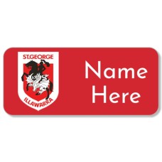 NRL Dragons Rectangle Name Label