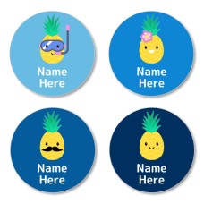 Pineapple Round Name Label
