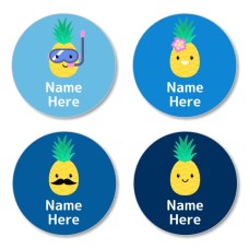 Pineapple Round Name Label