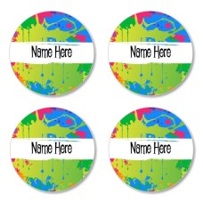 Splatter Round Name Label