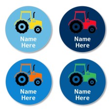 Tractor Round Name Label