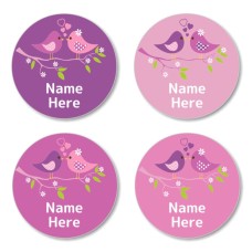 Two Birds Round Name Label