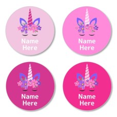 Unicorn Horn Round Name Label