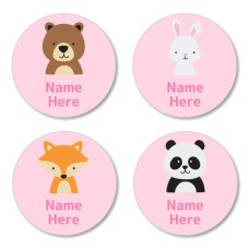 Woodland Animals Round Name Label