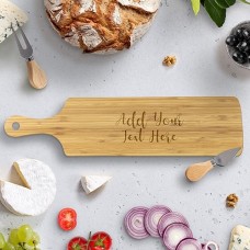 Add Your Own Message Long Bamboo Serving Board