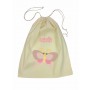 Brown Butterfly Calico Drawstring Bag