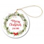 Christmas Wreath Round Porcelain Ornament