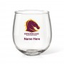 NRL Broncos Stemless Wine Glass