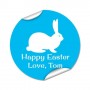 Bunny Silhouette Round Easter Label
