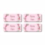 Flower Wreath Rectangle Name Label