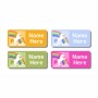 Rainbow Unicorn Rectangle Name Label