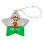 Reindeer Porcelain Christmas Star Ornament