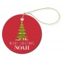 Tree Round Porcelain Ornament