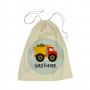 Truck Calico Drawstring Bag