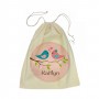 Two Birds Calico Drawstring Bag