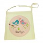 Two Birds Calico Tote Bag