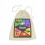 Machine Calico Drawstring Bag