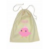 Drawstring Library Bag with Pink Chicken