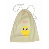 Drawstring Library Bag with Yellow Bird