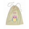 Drawstring Library Bag with Pink Owl