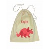 Drawstring Library Bag with Red Dinosaur
