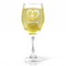 Double Heart Engraved Wine Glass