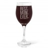 Best Mum Ever Engraved Wine Glass - Red