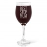 Best Step Mum Engraved Wine Glass - Red