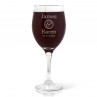 Couples Design Engraved Wine Glass - Red