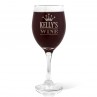 Crown Design Engraved Wine Glass - Red