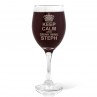 Keep Calm Engraved Wine Glass - Red