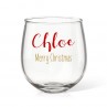 Festive Christmas Stemless Wine Glass