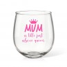 Mum Crown Stemless Wine Glass