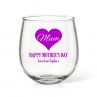 Mum in Heart Stemless Wine Glass