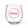 Name in Circle Stemless Wine Glass