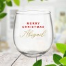 Christmas Stemless Wine Glass