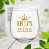 Crown Stemless Wine Glass