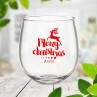 Reindeer Christmas Stemless Wine Glass