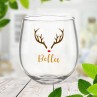 Reindeer Stemless Wine Glass