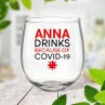 Covid Stemless Wine Glass