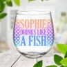 Fish Stemless Wine Glass
