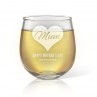 Mum in Heart Engraved Stemless Wine Glass