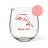 NRL Dolphins Stemless Wine Glass