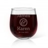 Couples Engraved Stemless Wine Glass