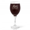 Mrs Design Engraved Wine Glass - Red