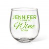 Time To Stemless Wine Glass