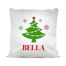 Christmas Tree Magic Sequin Cushion Cover