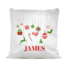 Hanging Ornaments Magic Sequin Cushion Cover